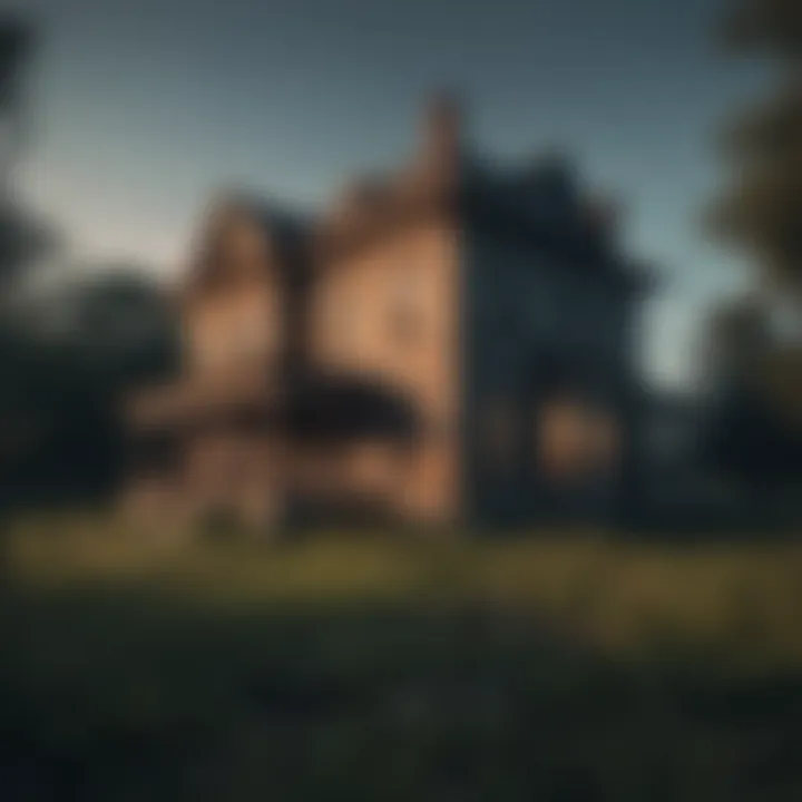 An old, abandoned house at twilight