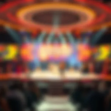 Vibrant stage setup of the Americavision Song Contest showcasing diverse musical performances