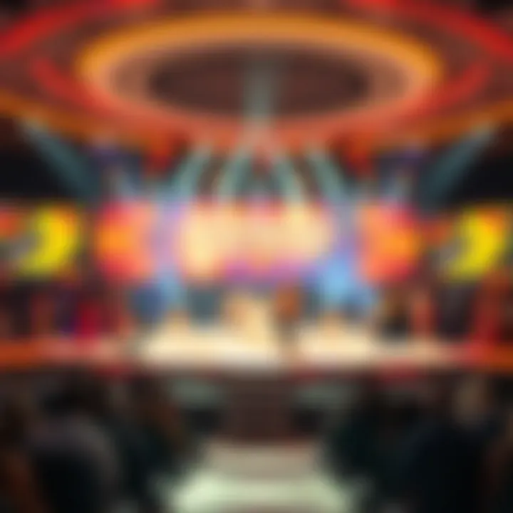 Vibrant stage setup of the Americavision Song Contest showcasing diverse musical performances