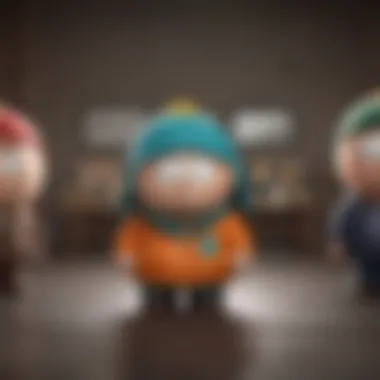 Iconic characters from South Park in a thought-provoking scene.