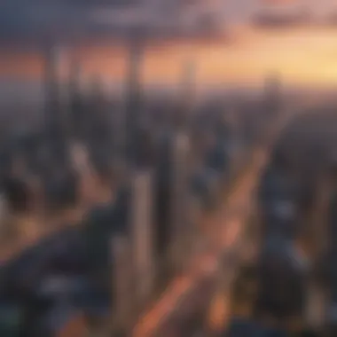 Urban Skyline: A Glimpse of Success A stunning skyline of a well-planned city in Sim City Skylines