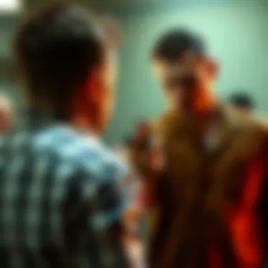 Dramatic tension in a pivotal scene