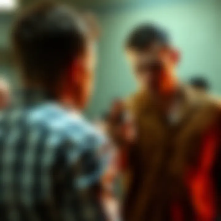 Dramatic tension in a pivotal scene