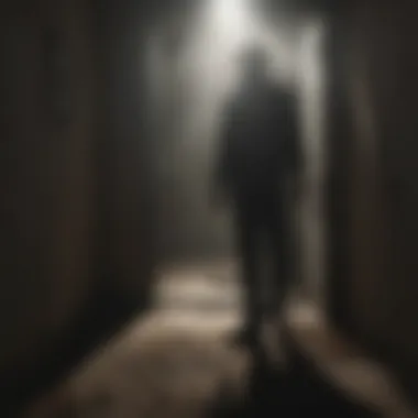 Shadows of Intrigue Mysterious figure lurking in the shadows