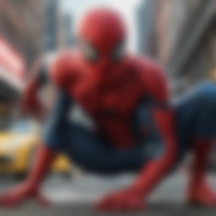 Fan art depicting various Spider-Man characters in a dynamic scene