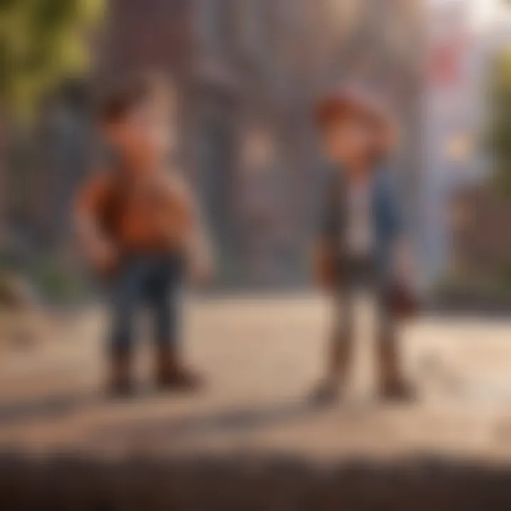 Concept art highlighting the thematic elements of friendship and adventure in Pixar's new release.