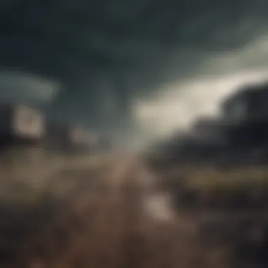 Eerie Apocalyptic Landscape Apocalyptic landscape with ominous storm clouds