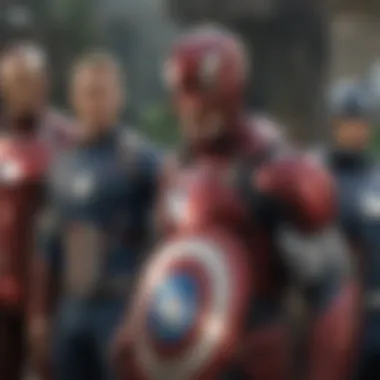 Diverse cast of Avengers showcasing their powers