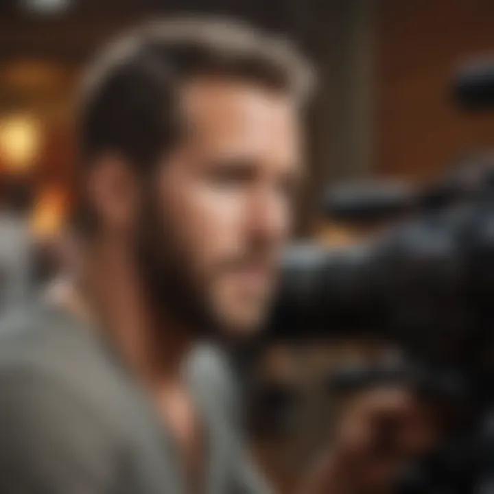 Behind-the-scenes glimpse of Ryan Reynolds during intense scene