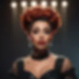 Bianca Del Rio performing on stage with dramatic lighting