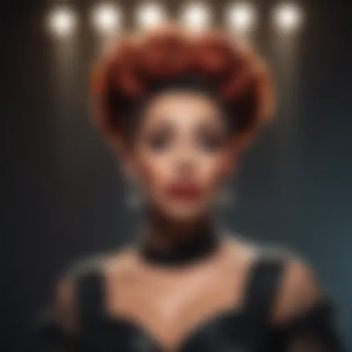 Bianca Del Rio performing on stage with dramatic lighting