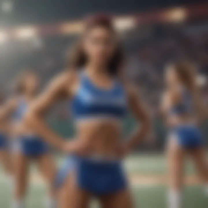 A scene depicting cultural influences in cheerleading