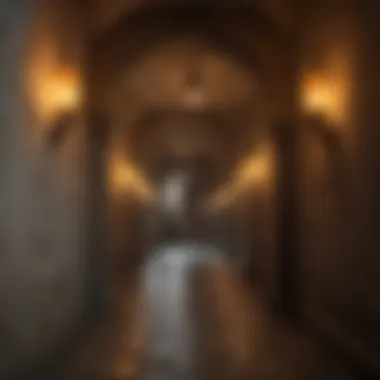 Candle-lit castle hallway