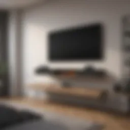 Stylish bedroom setup featuring a sound bar