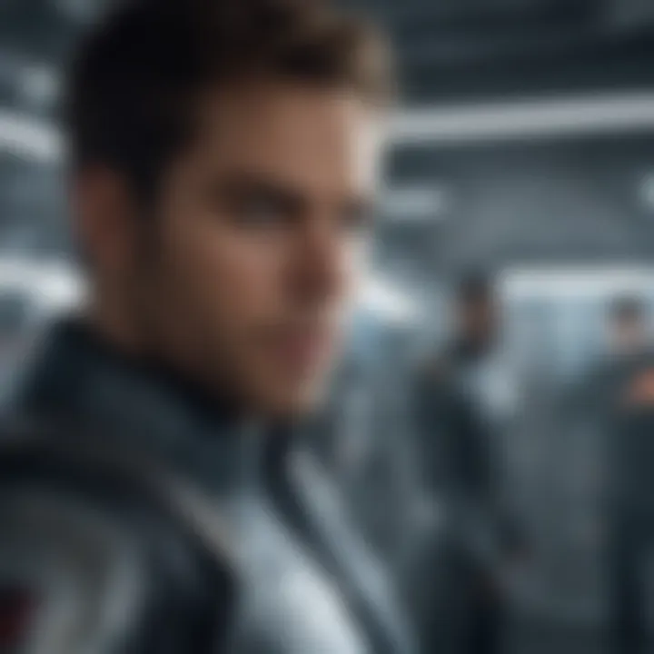 Chris Pine in intense battle scene aboard starship