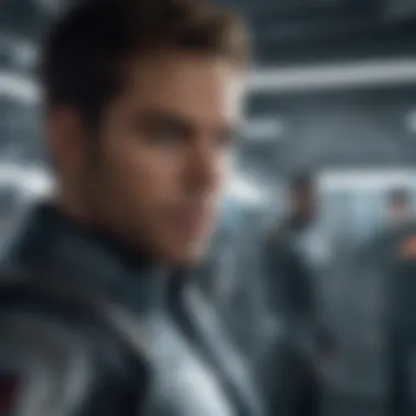 Galactic Warfare Chris Pine in intense battle scene aboard starship