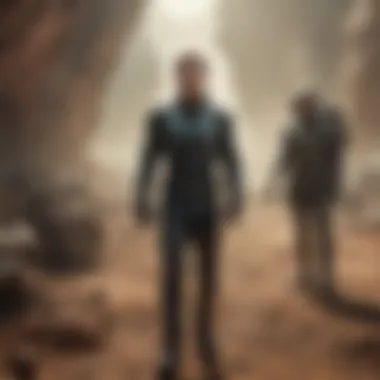 Exploring the Unknown Dramatic shot of Chris Pine leading crew on alien planet
