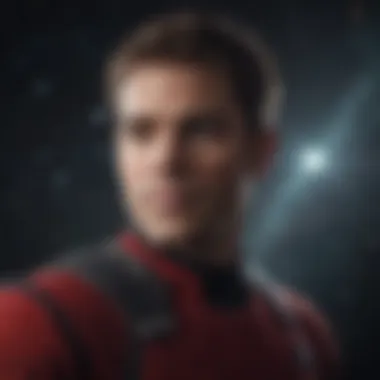 Celestial Contemplation Actor in Star Trek uniform gazing at distant stars