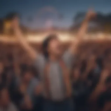 Enthusiastic festival-goers immersed in the electrifying atmosphere of Paul McCartney's set at Coachella