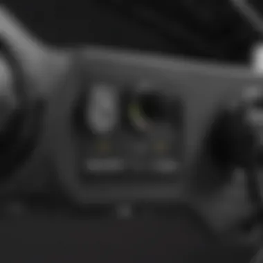 Close-up view of the headset adapter's ports and features