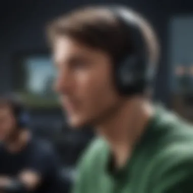 Gamers experiencing enhanced audio with the headset adapter