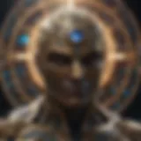 Celestial Beings in Marvel Cinematic Universe Abstract depiction of cosmic entities with intricate celestial designs