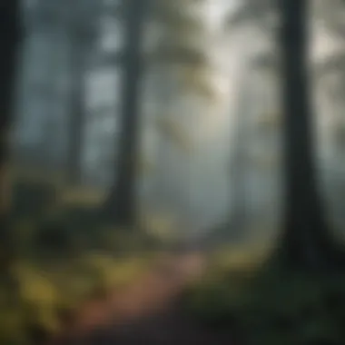 Mysterious Woodland Ethereal mist enveloping a hidden forest
