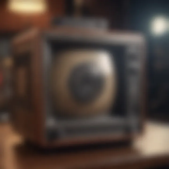 A vintage television set displaying Doctor Who