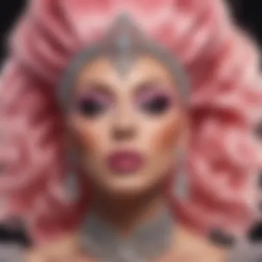 Captivating Finalist Performance A close-up of a finalist delivering a captivating performance, embodying the essence of Drag.