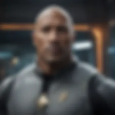 Dwayne Johnson: A Starfleet Captain? Dwayne Johnson in a futuristic setting reminiscent of Star Trek