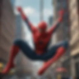 Dynamic Spider-Man swinging in 4K resolution