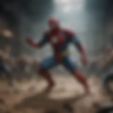 Dynamic Superhero Fight Scene