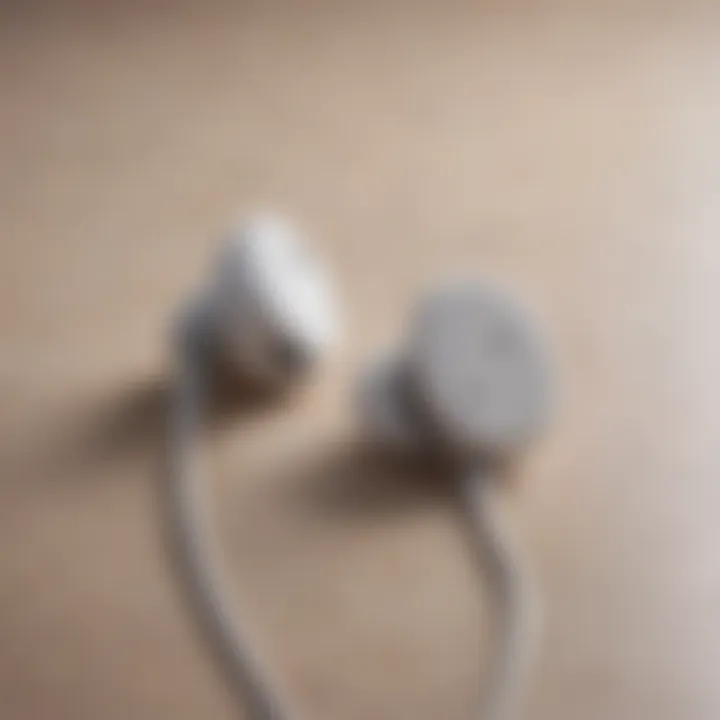 Close-up of earpods showcasing design and comfort