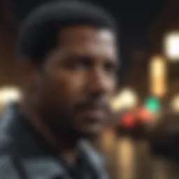 Denzel Washington in intense action scene