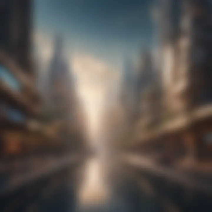 Creative visualization of a futuristic cityscape inspired by Eternals movie