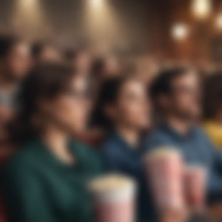 Vibrant illustration of a diverse audience enjoying a movie night