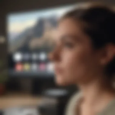 Viewer Experience on Apple TV Viewer engaging with Apple TV exclusive content