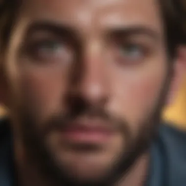 Intense Gaze Close-up of a tense character's expression