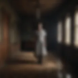 A chilling scene from American Horror Story showcasing the haunted house