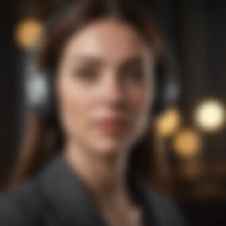 Elegant woman with headphones enjoying Audible trial deals