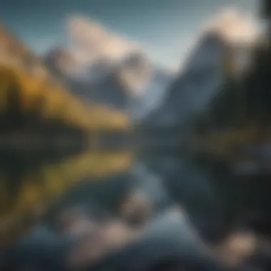 Majestic mountains reflecting in a serene lake