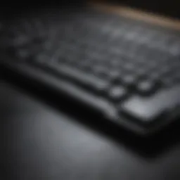 Modern sleek wireless keyboard in black