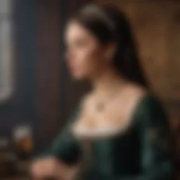 A captivating scene from the series showcasing Anne Boleyn in a moment of reflection.