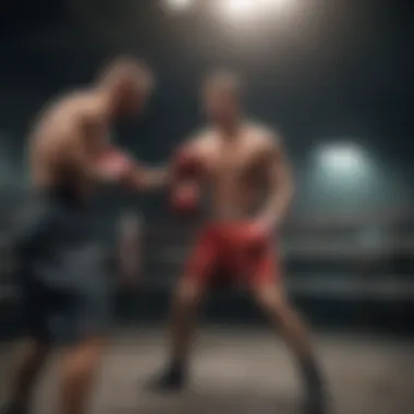 A film still showcasing a dramatic training montage
