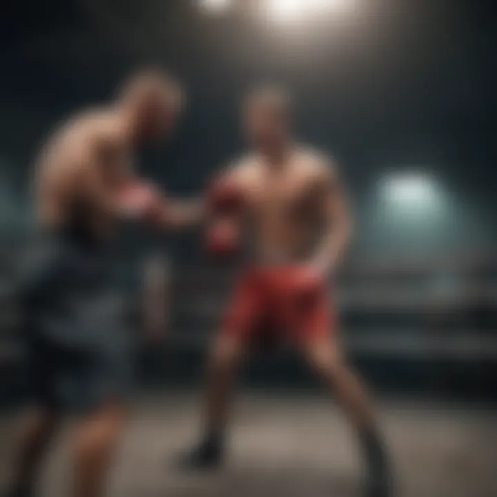 A film still showcasing a dramatic training montage