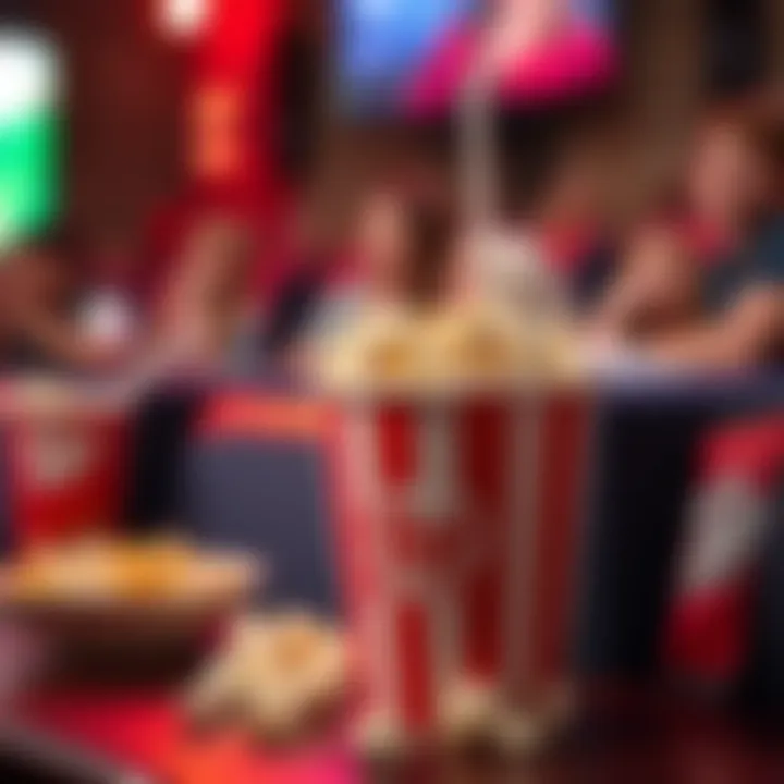 A close-up of popcorn and a drink, evoking the perfect movie-watching experience.