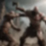 Kratos battling a formidable enemy in God of War III