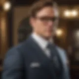 Stylish Kingsman agent in action