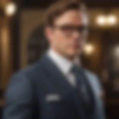 Stylish Kingsman agent in action