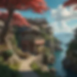 A whimsical landscape from Spirited Away showcasing stunning digital art